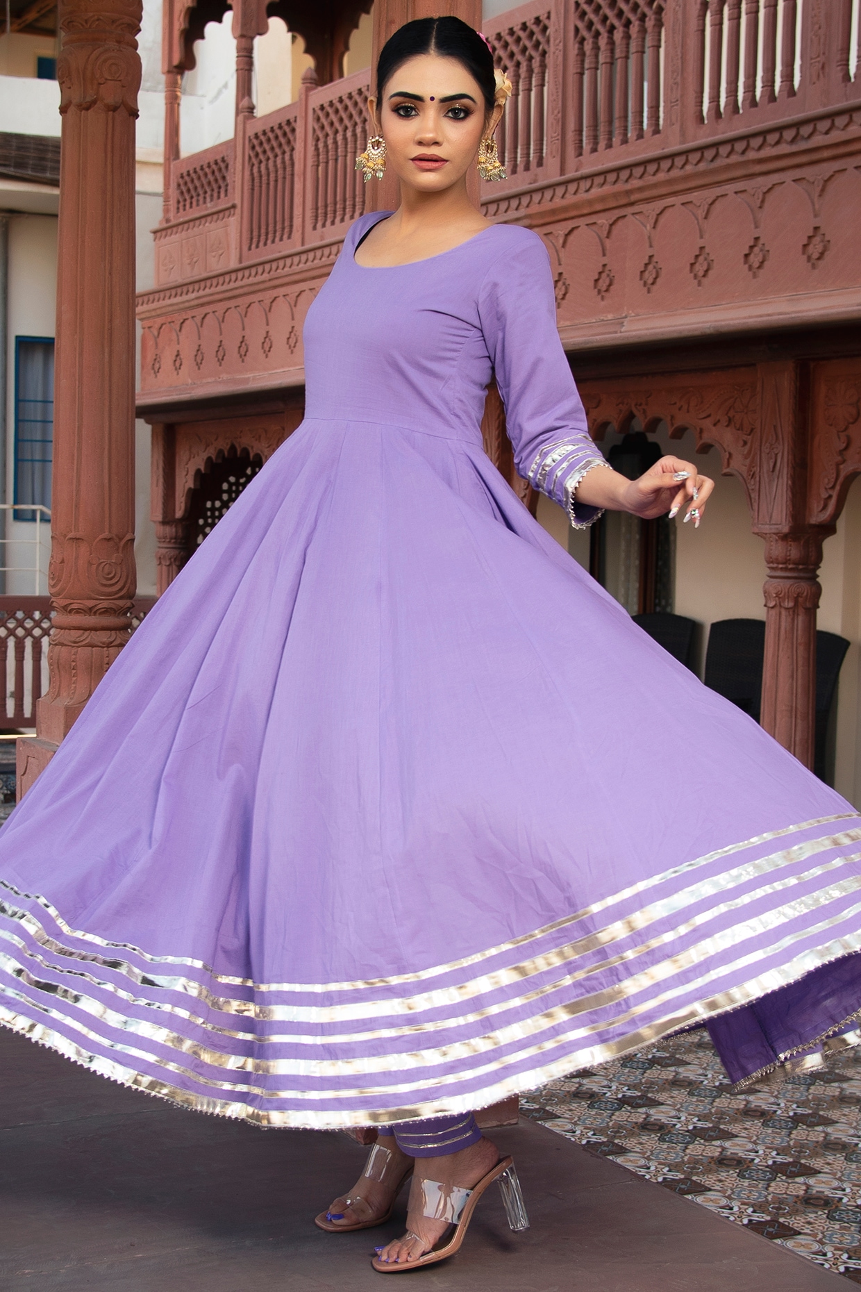 Gota patti work deals anarkali suit