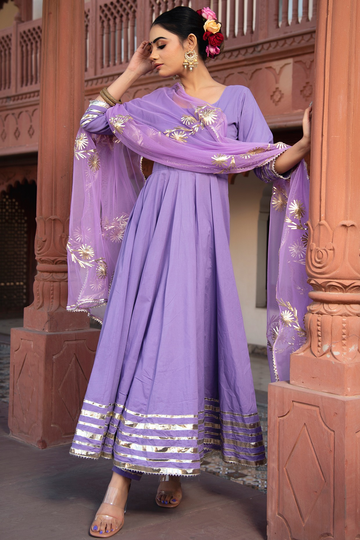 Gota patti deals anarkali suits