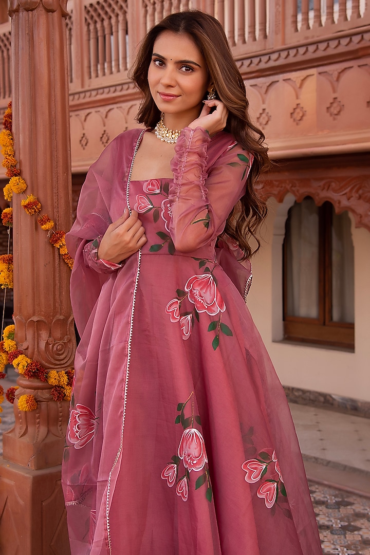 Anarkali Suit Long Frock Under 500 Organza Anarkali Anarkali Dress Under  500 Rose Gold Organza