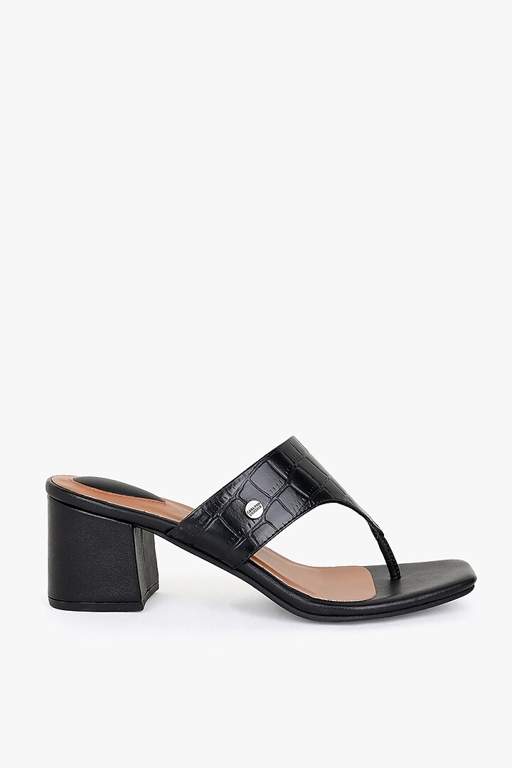 Black Leather Heels by Kolha by Carlton at Pernia's Pop Up Shop