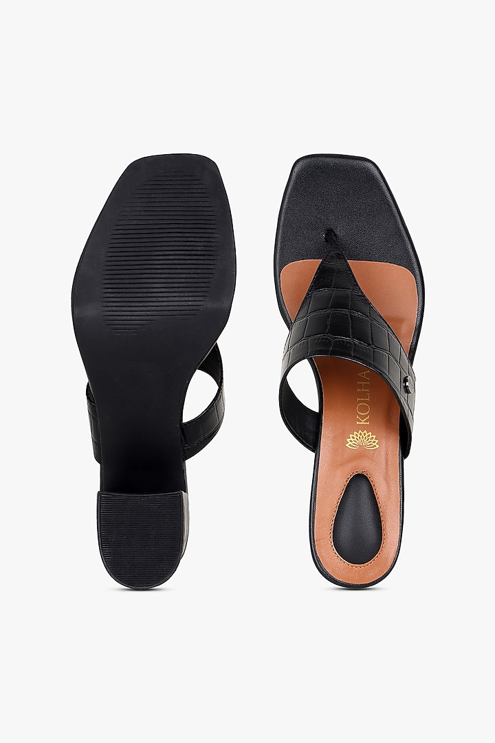 Black Leather Heels by Kolha by Carlton at Pernia's Pop Up Shop