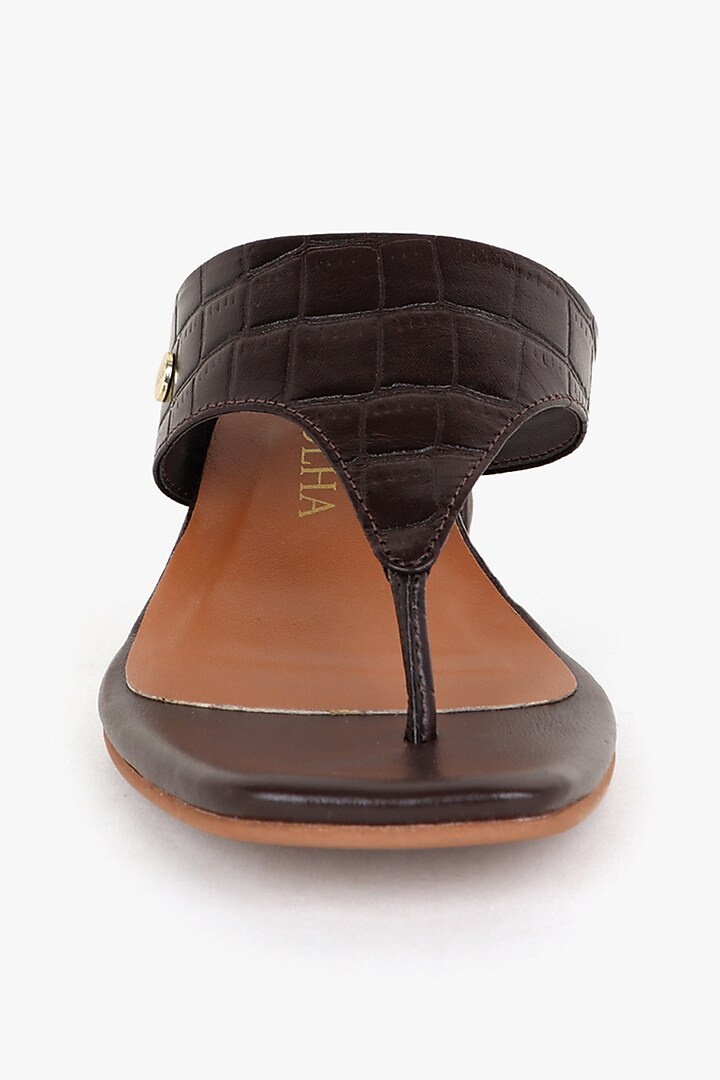 Brown Leather Heels by Kolha by Carlton at Pernia's Pop Up Shop