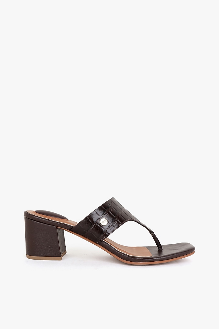 Brown Leather Heels by Kolha by Carlton at Pernia's Pop Up Shop