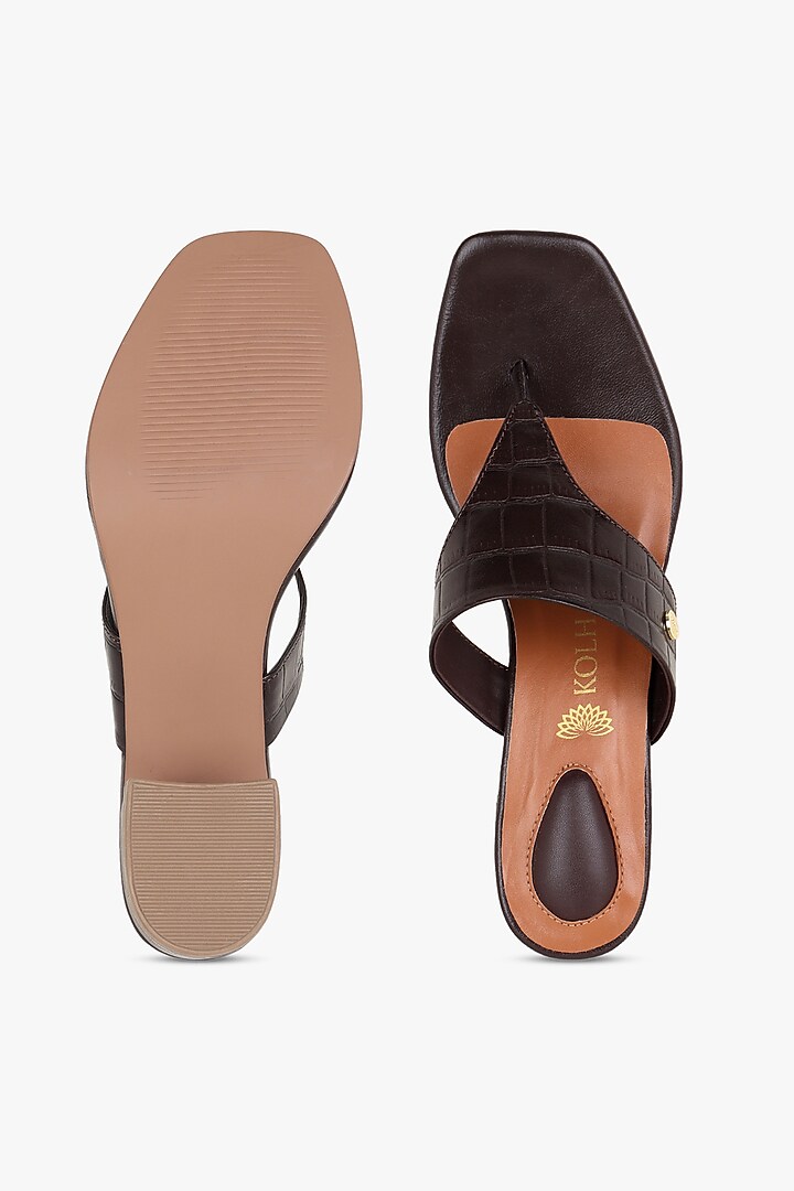 Brown Leather Heels by Kolha by Carlton at Pernia's Pop Up Shop