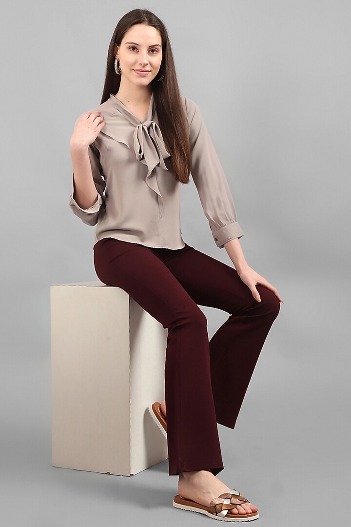 Brown Leather Slipons Flats by Kolha by Carlton at Pernia's Pop Up Shop