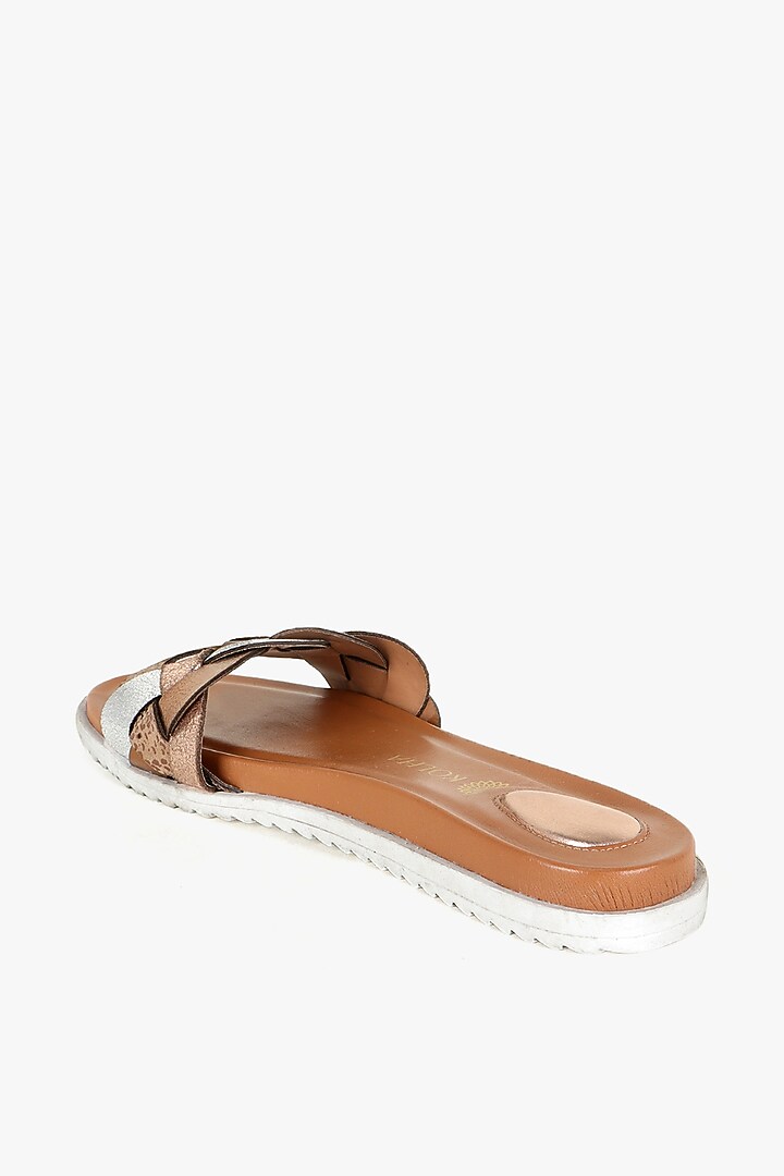 Brown Leather Slipons Flats by Kolha by Carlton at Pernia's Pop Up Shop