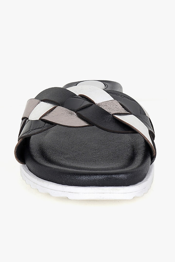Black Leather Flats by Kolha by Carlton at Pernia's Pop Up Shop