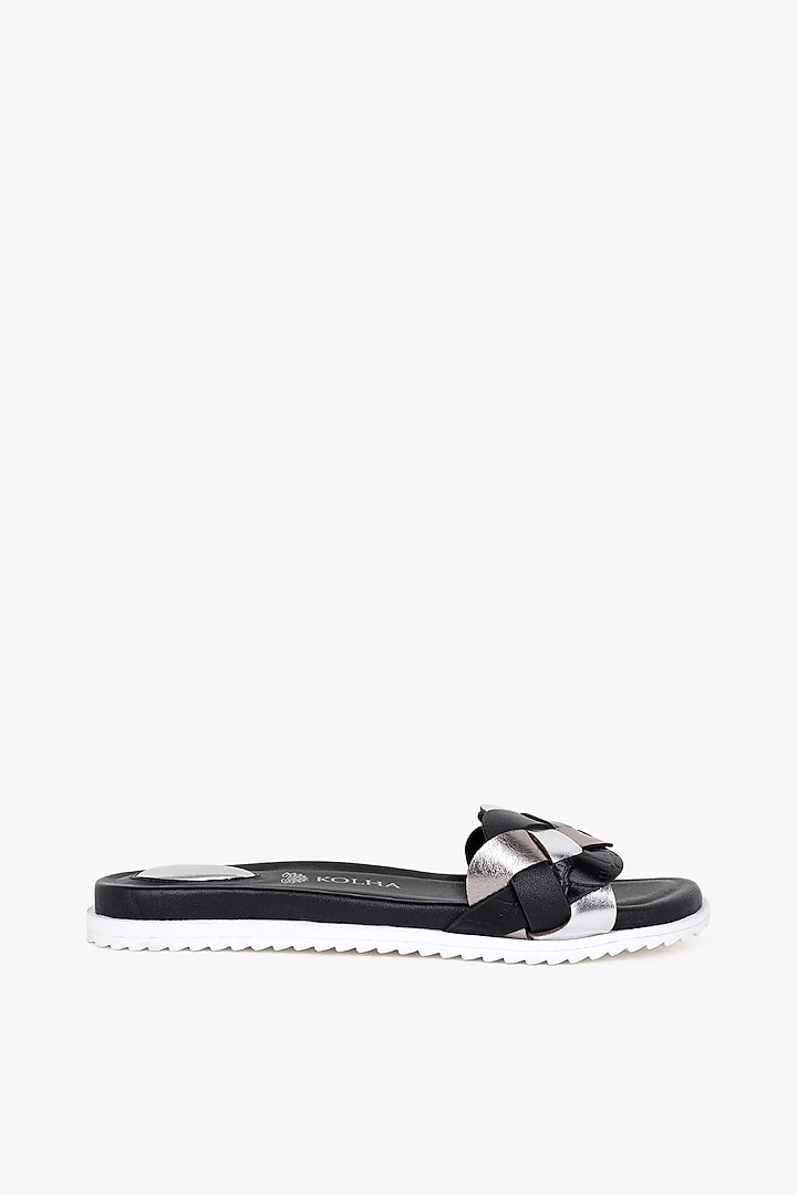 Black Leather Flats by Kolha by Carlton at Pernia's Pop Up Shop
