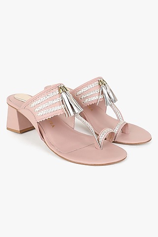 Beige Leather Heels by Kolha by Carlton