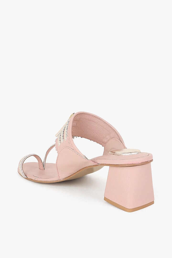 Beige Leather Heels by Kolha by Carlton at Pernia's Pop Up Shop