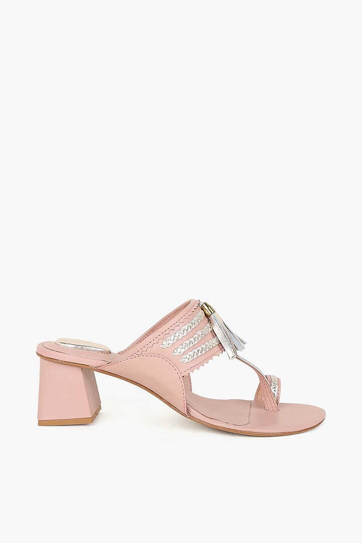 Beige Leather Heels by Kolha by Carlton at Pernia's Pop Up Shop