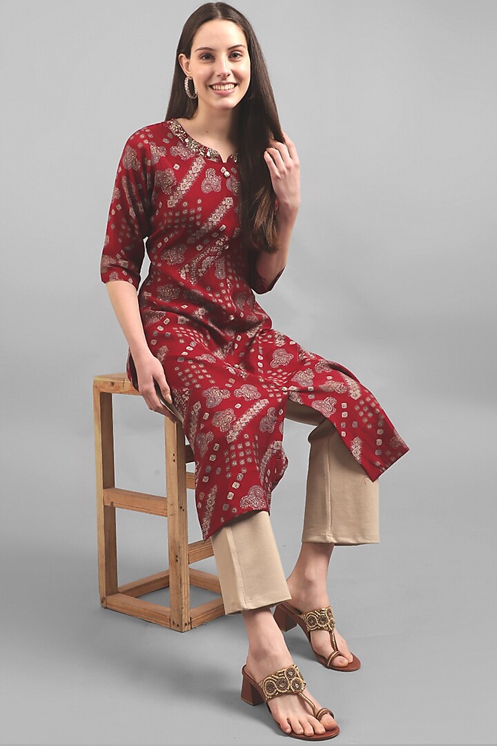 Brown Leather Hand Embroidered Heels by Kolha by Carlton at Pernia's Pop Up Shop