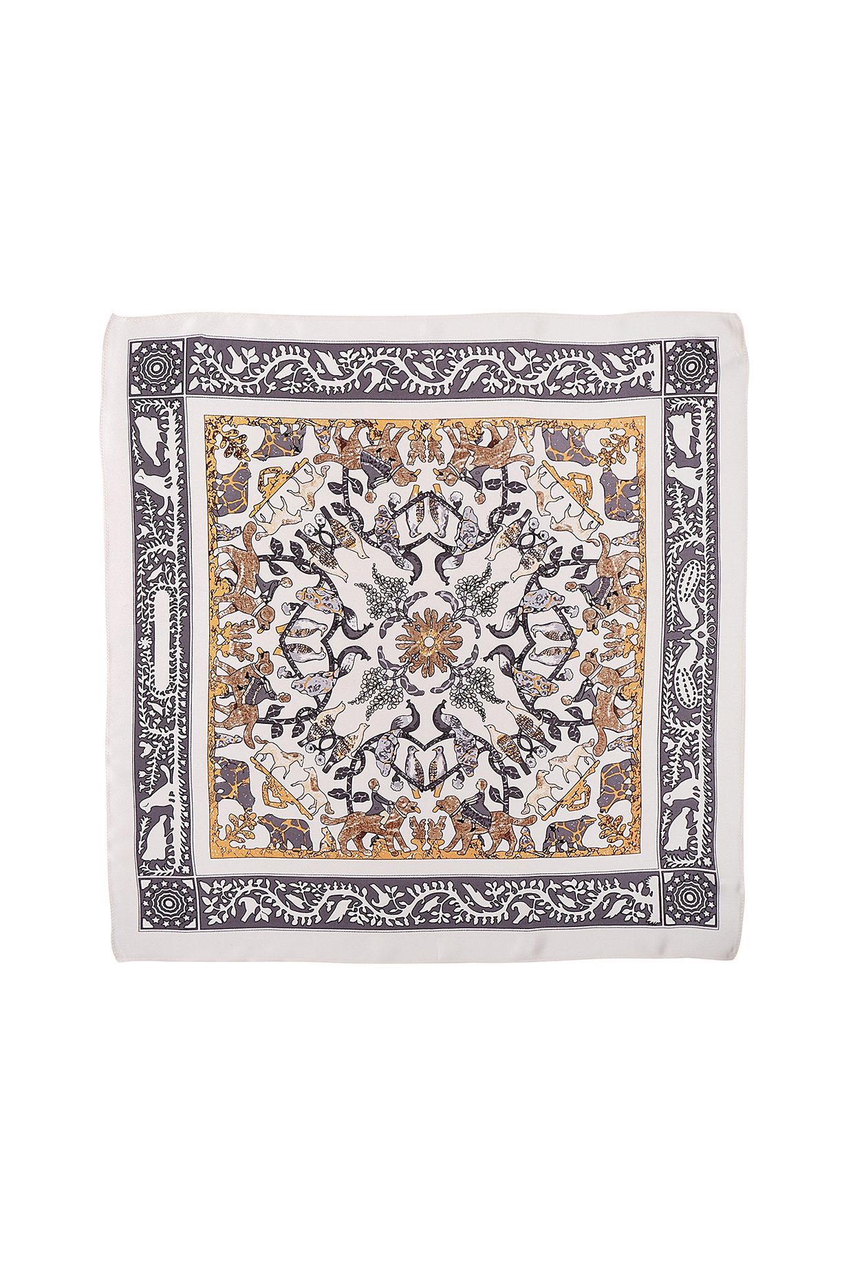 Multi-Colored Silk Printed Pocket Square by Canzoni at Pernia's Pop Up Shop
