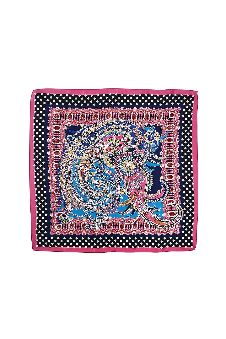 Multi-Colored Silk Printed Pocket Square by Canzoni at Pernia's Pop Up Shop