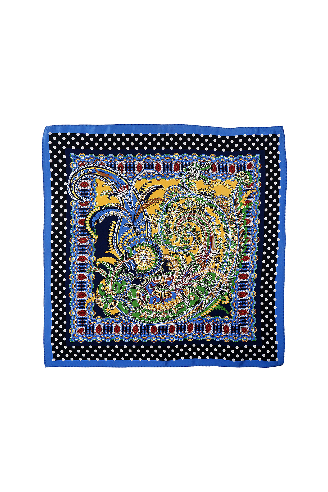 Multi-Colored Silk Printed Pocket Square by Canzoni at Pernia's Pop Up Shop
