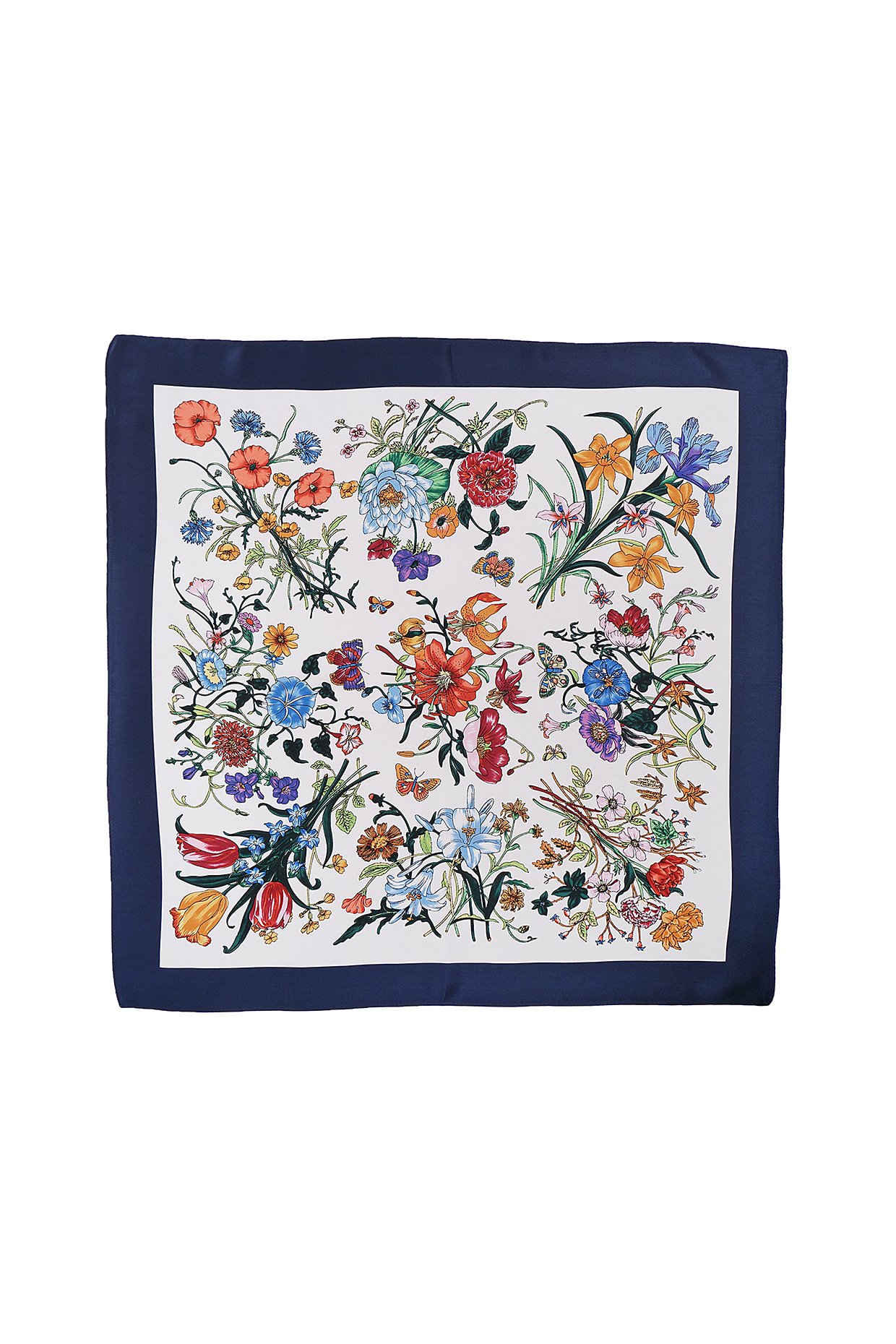 Multi-Colored Silk Printed Pocket Square by Canzoni at Pernia's Pop Up Shop