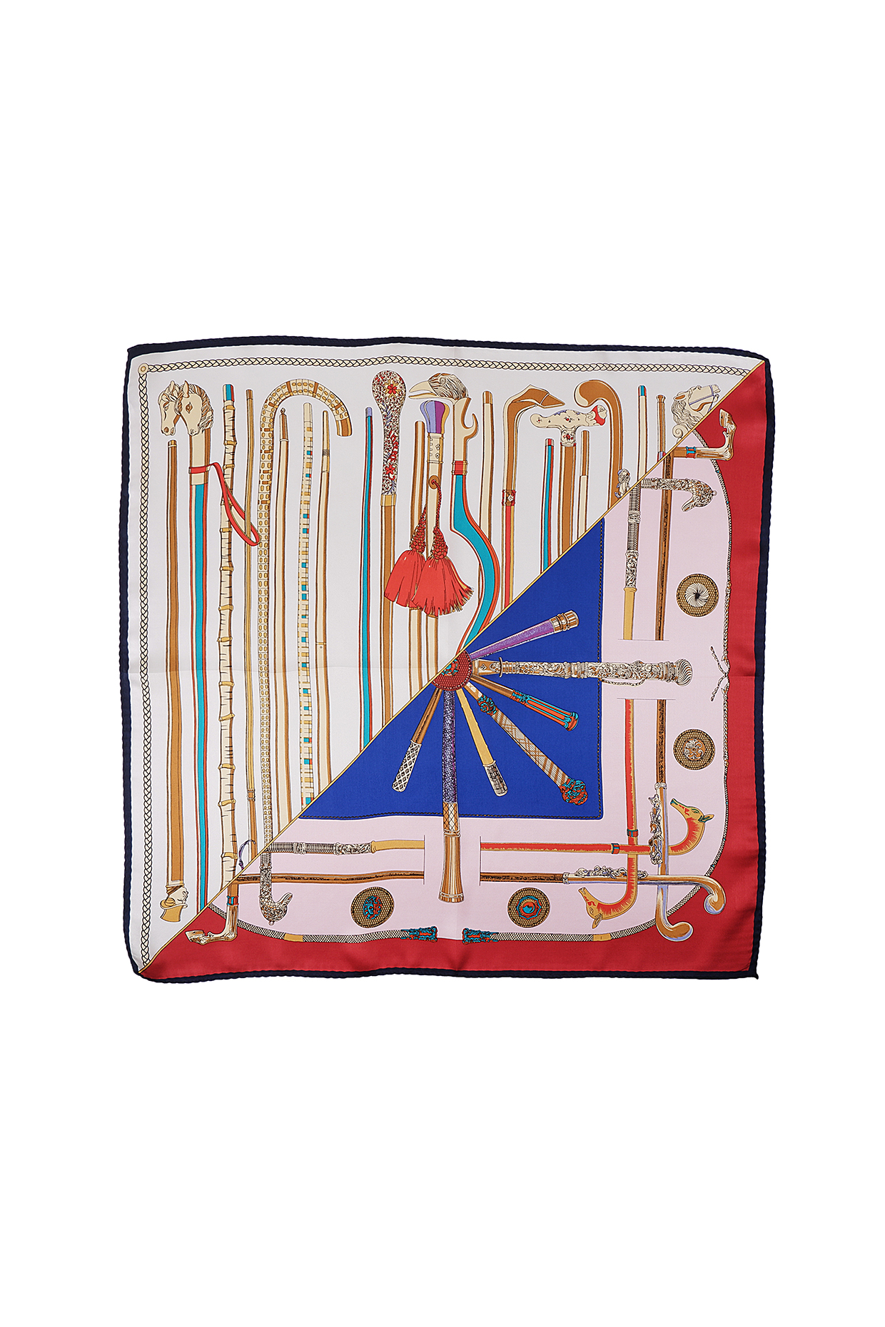 Multi-Colored Silk Printed Pocket Square by Canzoni at Pernia's Pop Up Shop
