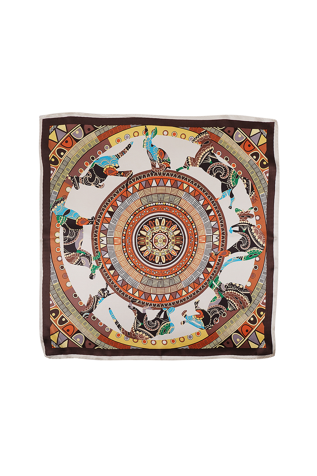 Multi-Colored Silk Printed Pocket Square by Canzoni at Pernia's Pop Up Shop
