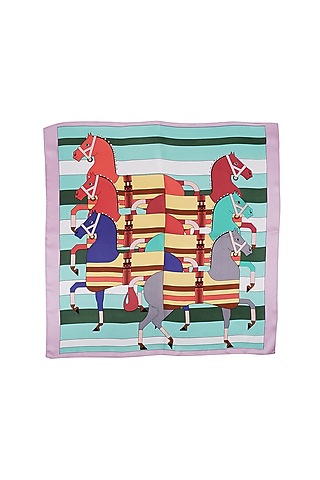Multi-Colored Silk Printed Pocket Square by Canzoni