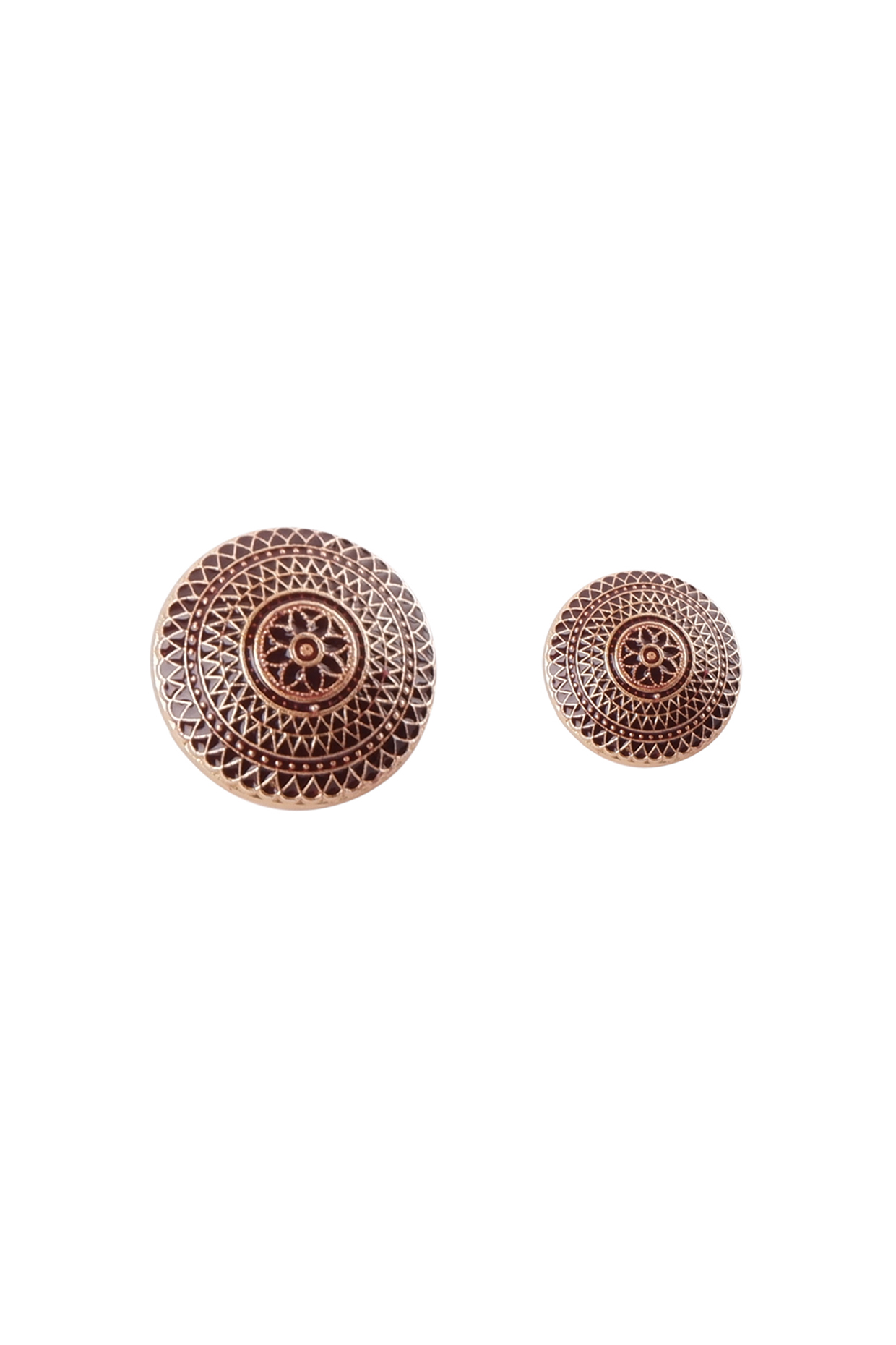 Wine & Gold Brass Handcrafted Buttons (Set of 13) by Canzoni at Pernia's Pop Up Shop
