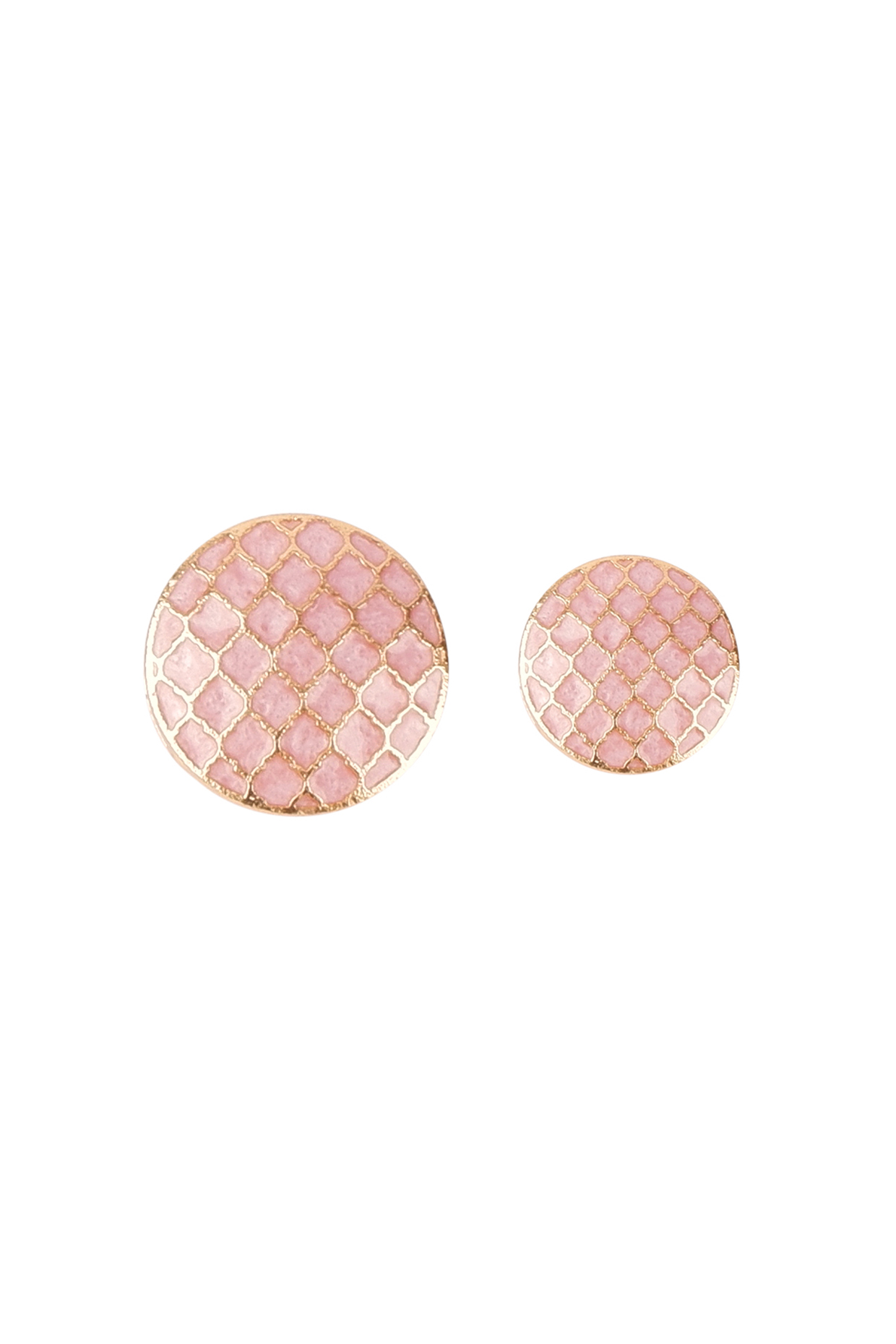 Light Pink Brass Handcrafted Buttons (Set of 13) by Canzoni at Pernia's Pop Up Shop