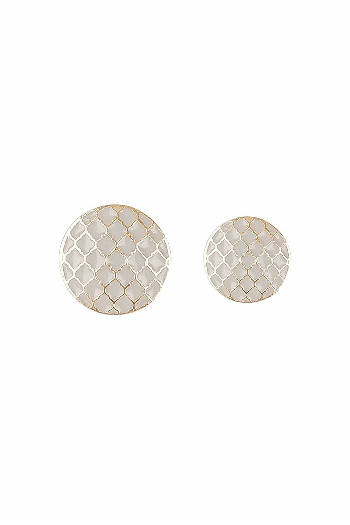 Taupe & Gold Brass Rhodium Polish Buttons (Set of 13) by Canzoni at Pernia's Pop Up Shop