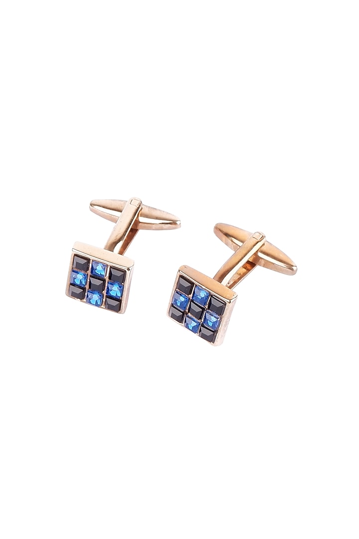 Gold Finish Metal Cufflinks (Set of 2) by Canzoni