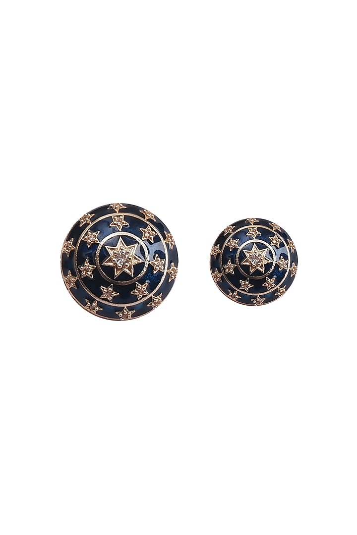 Black & Gold Meenakari Buttons (Set of 13) by Canzoni