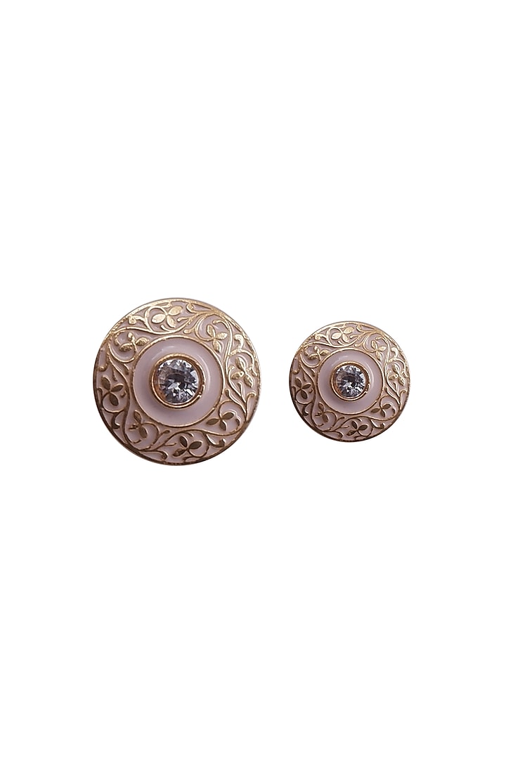Blush Pink & Gold Meenakari Buttons (Set of 13) by Canzoni
