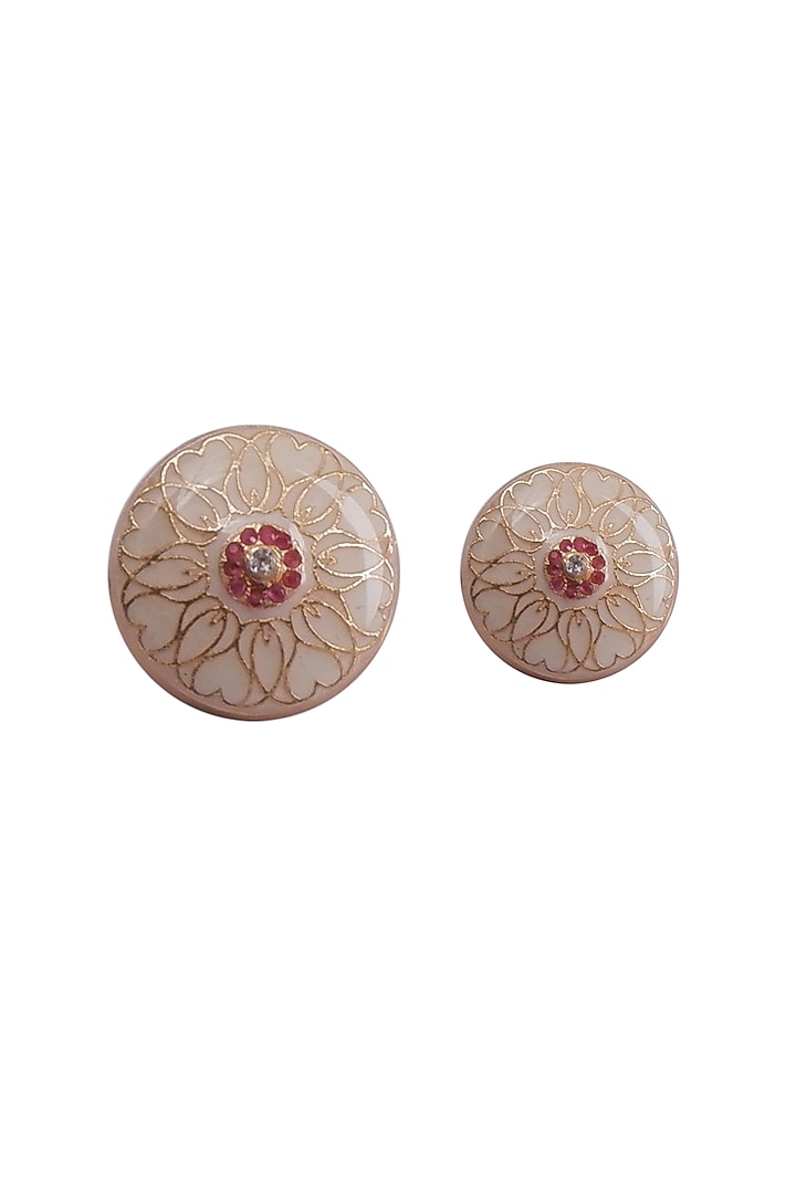 Ivory & Gold Meenakari Buttons (Set of 13) by Canzoni