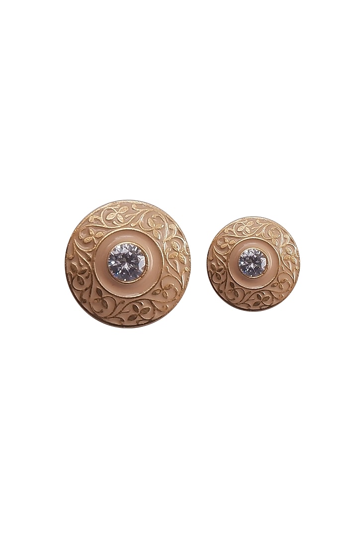 Peach & Gold Meenakari Buttons (Set of 13) by Canzoni