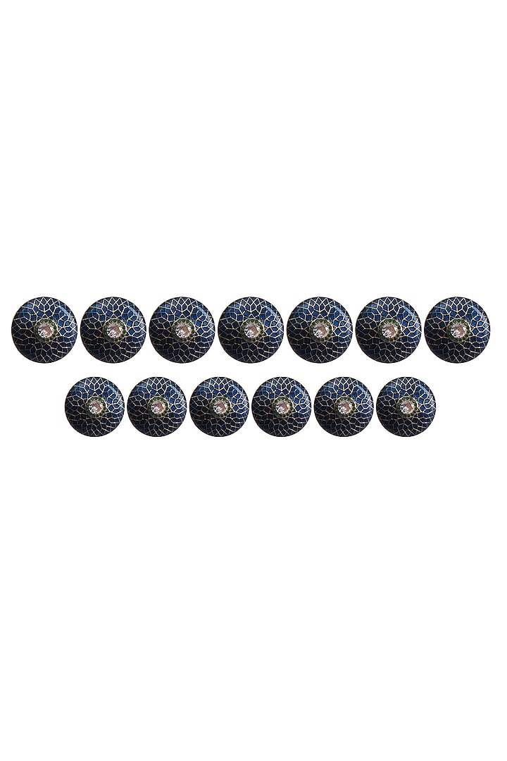 Ivory & Gold Handcrafted Meenakari Buttons (Set of 13) by Canzoni at Pernia's Pop Up Shop