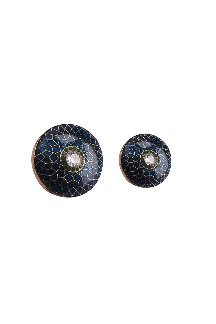 Ivory & Gold Handcrafted Meenakari Buttons (Set of 13) by Canzoni at Pernia's Pop Up Shop