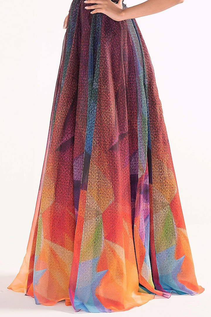 Overlapping Printed Tulle Gown main image 0