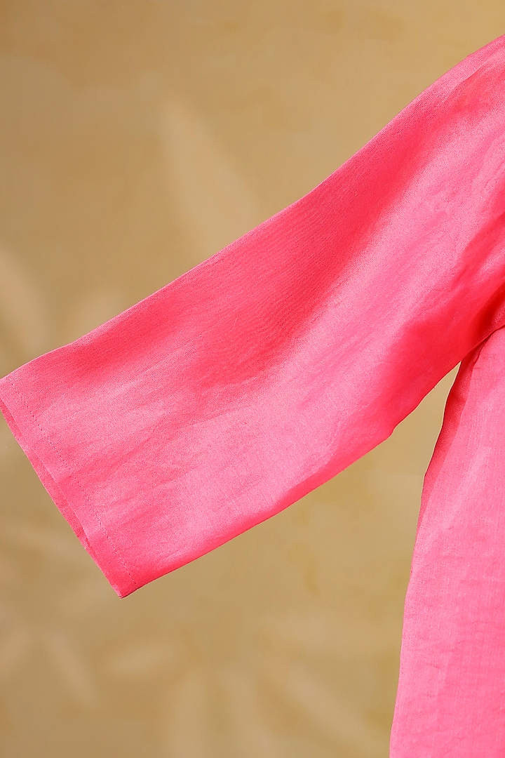 Pink Mul Chanderi Sharara Set For Girls by Casa Ninos at Pernia's Pop Up Shop