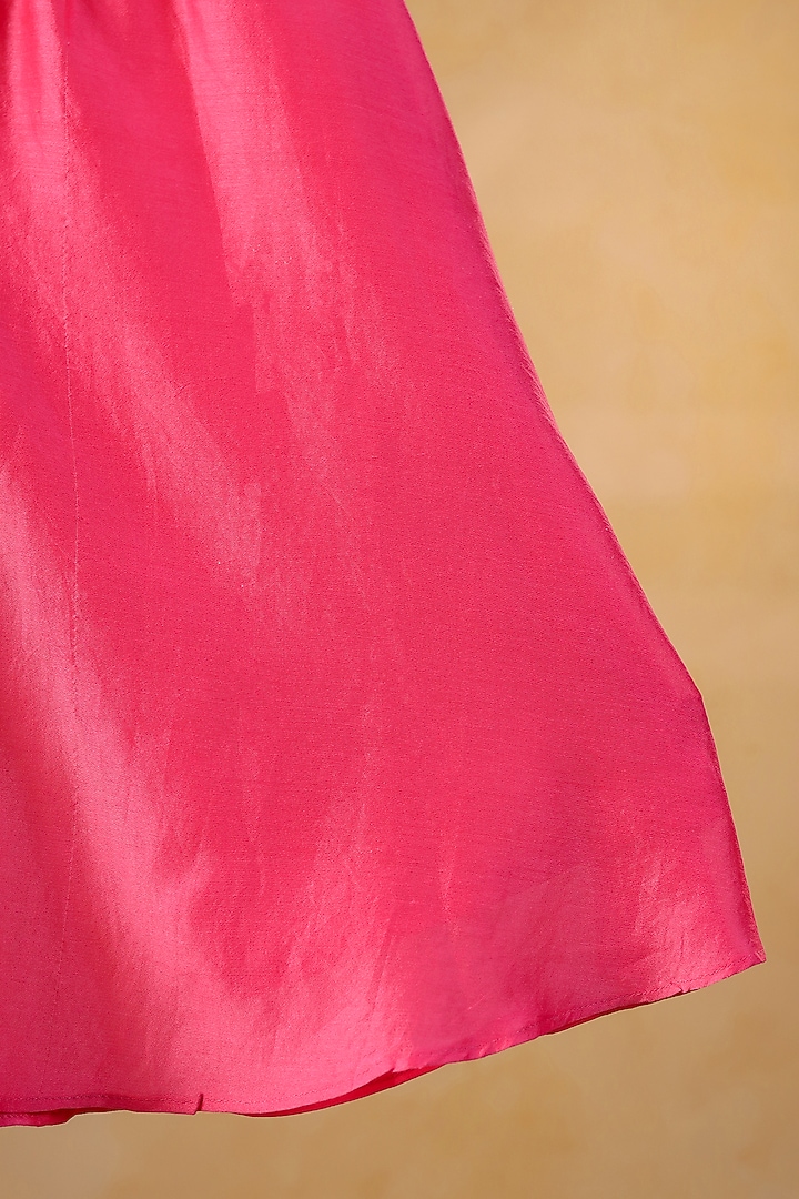 Pink Mul Chanderi Sharara Set For Girls by Casa Ninos at Pernia's Pop Up Shop