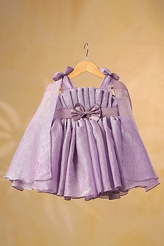 Lavender Crush Pleated Dress For Girls by Casa Ninos
