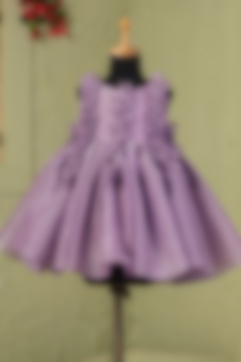 Purple Crushed Tissue Dress For Girls by Casa Ninos at Pernia's Pop Up Shop