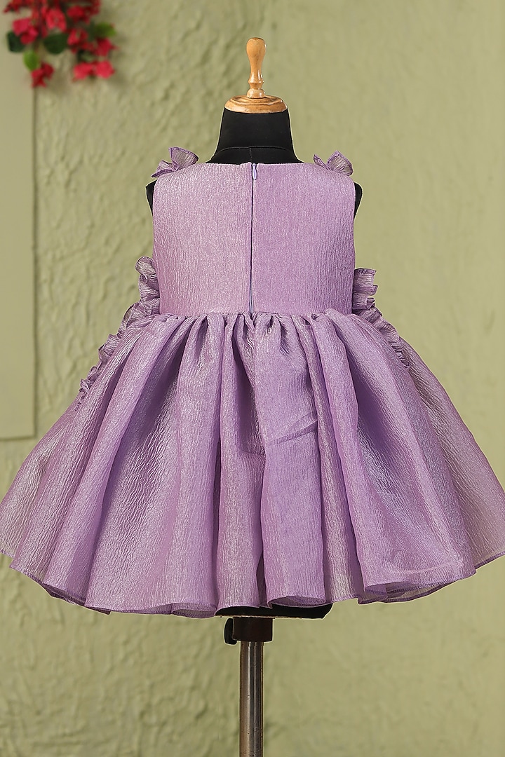 Purple Crushed Tissue Dress For Girls by Casa Ninos at Pernia's Pop Up Shop