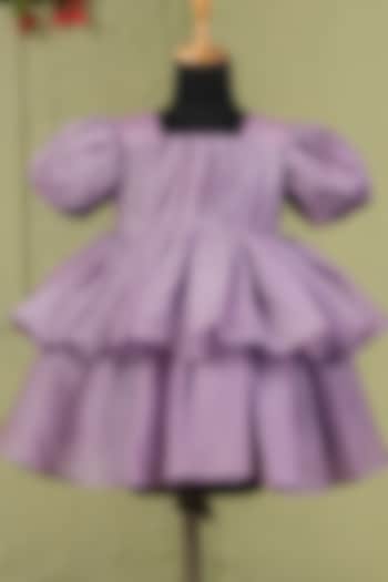 Purple Crushed Tissue Dress For Girls by Casa Ninos at Pernia's Pop Up Shop