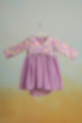Purple Cotton Floral Printed Dress For Girls by Casa Ninos at Pernia's Pop Up Shop