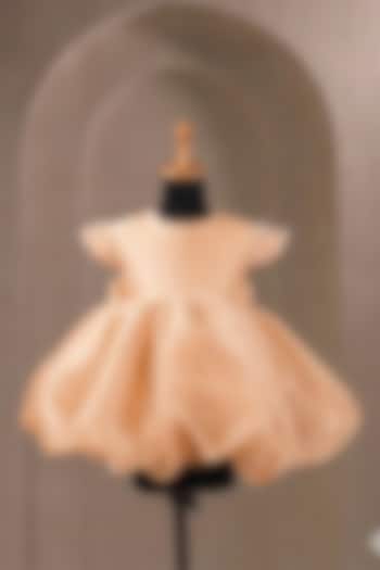 Yellow Organza Pearl Embellished Dress For Girls by Casa Ninos at Pernia's Pop Up Shop