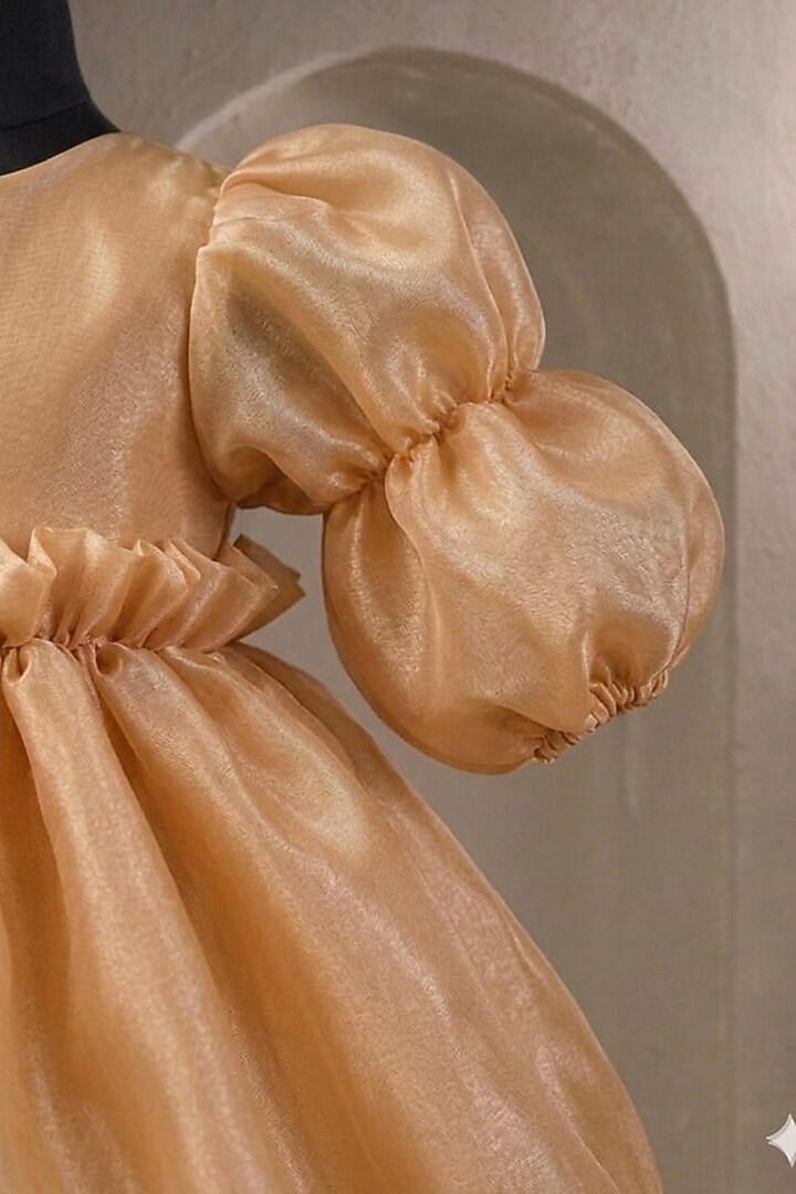 Yellow Organza Dress For Girls by Casa Ninos at Pernia's Pop Up Shop