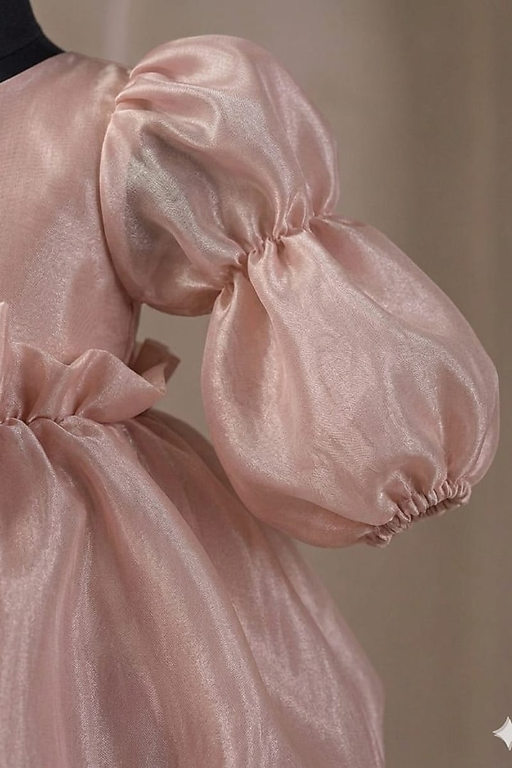 Onion Pink Organza Dress For Girls by Casa Ninos at Pernia's Pop Up Shop