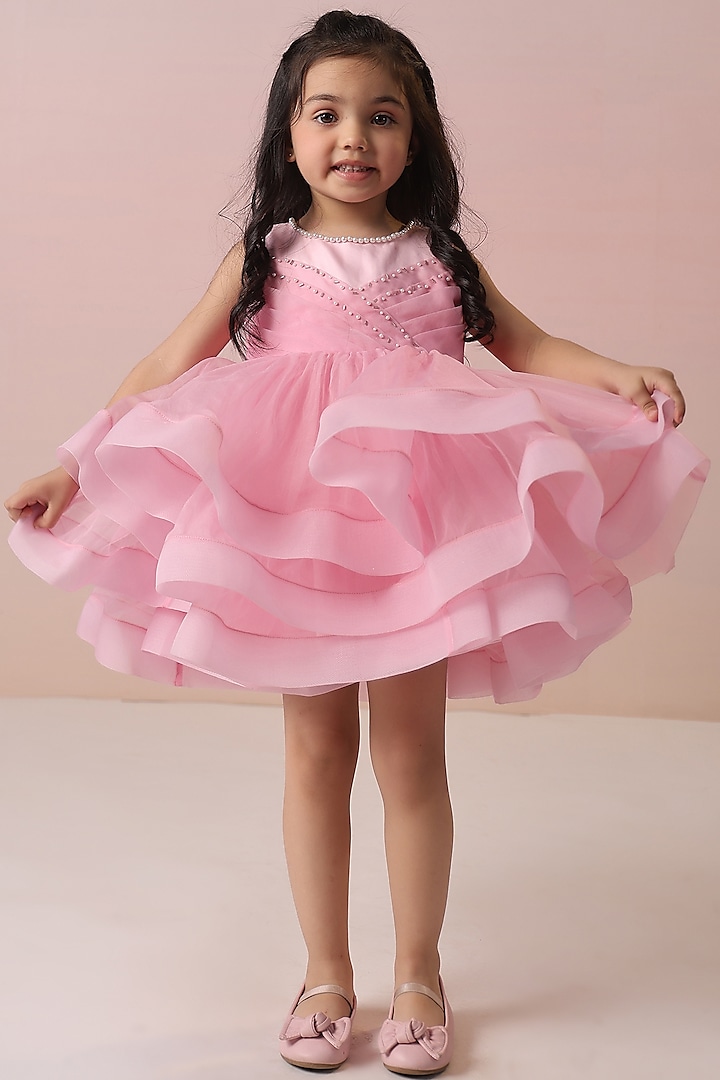 Pink Organza Dress For Girls by Casa Ninos at Pernia's Pop Up Shop