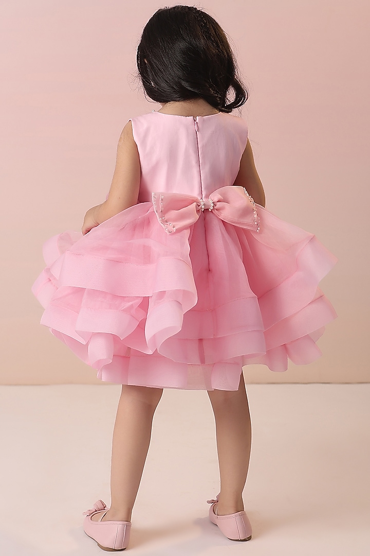 Pink Organza Dress For Girls by Casa Ninos at Pernia's Pop Up Shop
