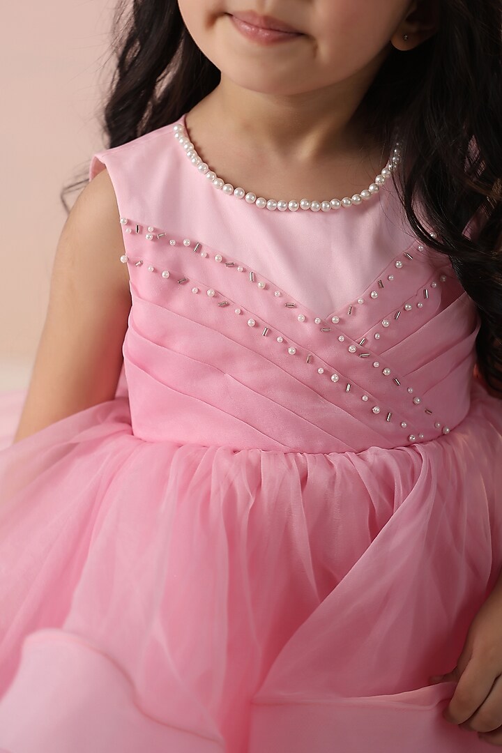 Pink Organza Dress For Girls by Casa Ninos at Pernia's Pop Up Shop