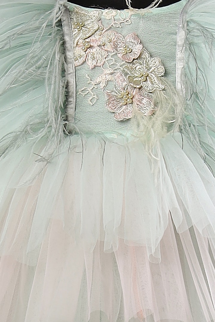 Pastel Blue Net Dress For Girls by Casa Ninos at Pernia's Pop Up Shop