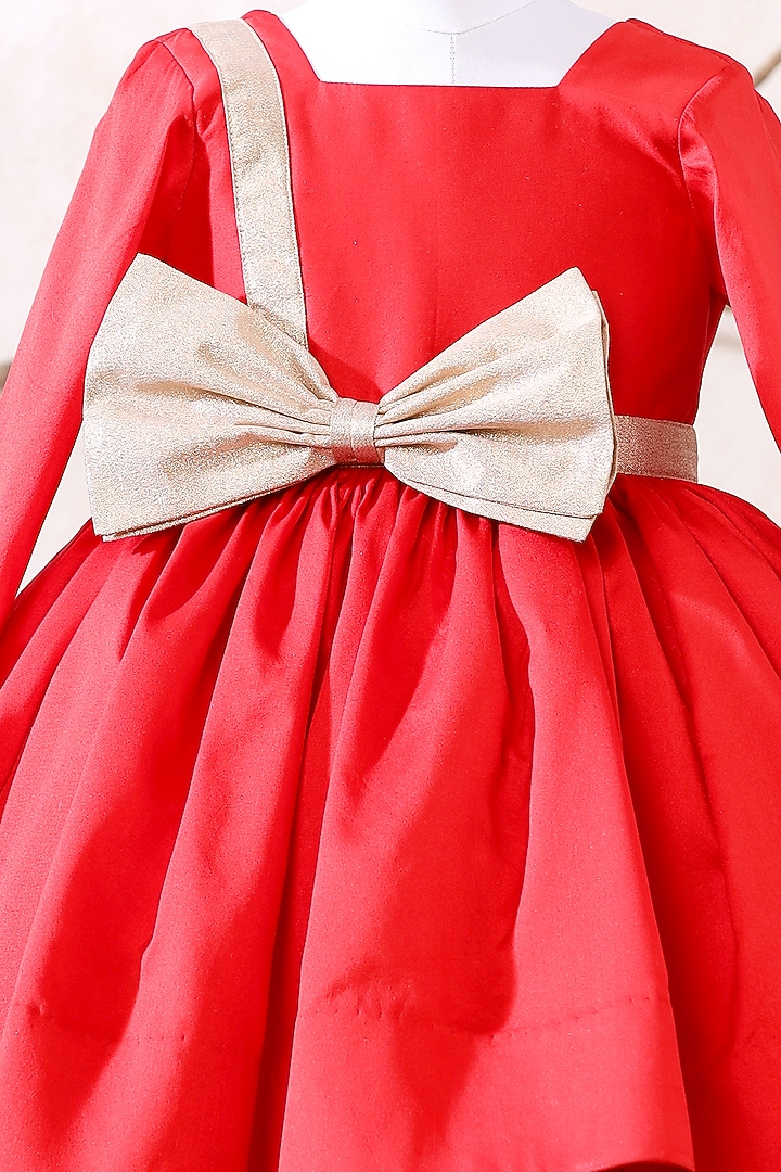 Red Tulle A-Lined Dress For Girls by Casa Ninos at Pernia's Pop Up Shop