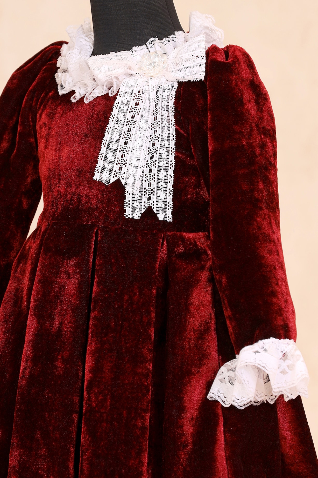 Pernia's Christmas Red Velvet Dress Red Velvet Embroidered Dress For  Girls By Casa Ninos At Pernia's Pop Up Shop